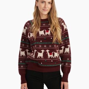 Cashmere Goat Holiday Crewneck Sweater